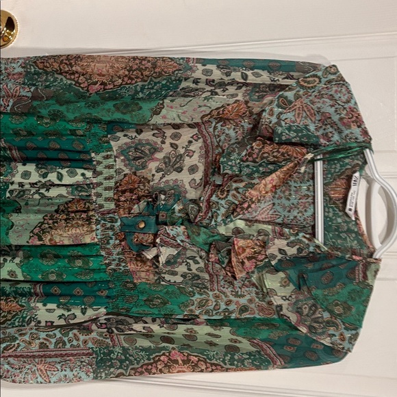 Zara Multicolor Patterned Long Sleeve Dress - Picture 3 of 4